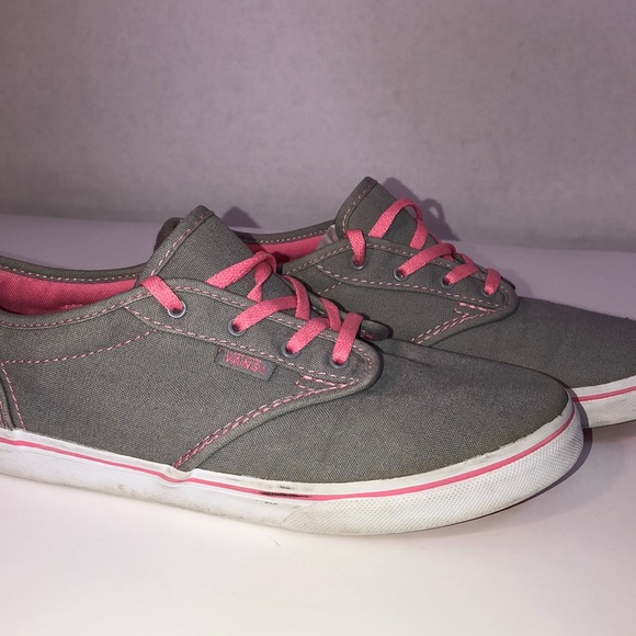 grey and pink vans